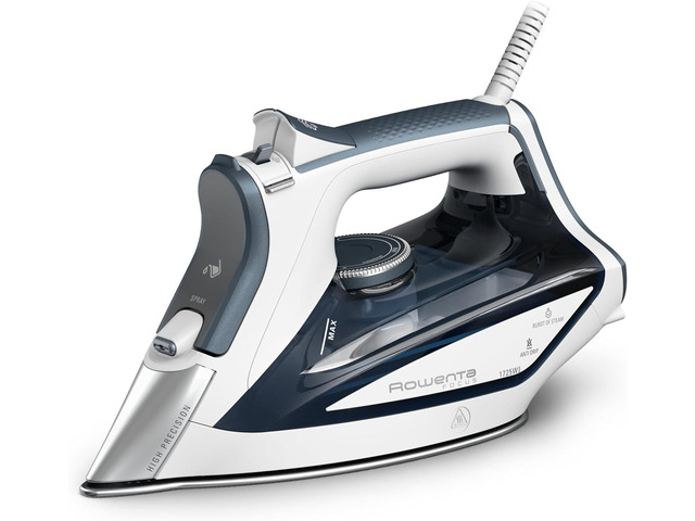 Rowenta Iron Steamer for Clothes, Focus Stainless Steel Soleplate, 400 Microsteam Holes, Powerful Steam Iron, Lightweight, Leakproof, 1725 Watts