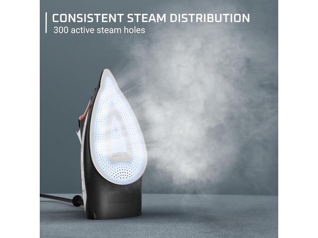 Rowenta Iron Steamer for Clothes, Stainless Steel Soleplate Steam Iron, Microsteam Holes, 1700 Watts, Lightweight, Auto-off, Black, DW2360