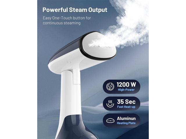 BEAUTURAL Steamer for Clothes, Portable Handheld Garment Fabric Wrinkles Remover, Aluminun Heating Plate, 35-Second Fast Heat-up, Large Detachable...
