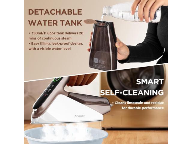 Newbealer Steam Generator Iron, 1500W Turbo Steamer for Clothes, 2 Bar Pressure Clothes Iron, 4 Steam & 4 Dry Heat Modes, Fast Heat-Up, 350ml...