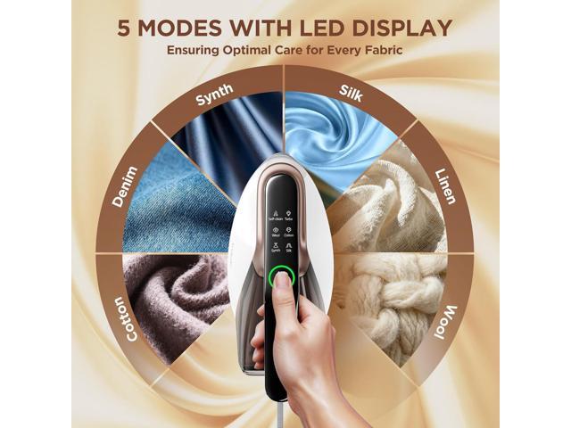 Newbealer Steam Generator Iron, 1500W Turbo Steamer for Clothes, 2 Bar Pressure Clothes Iron, 4 Steam & 4 Dry Heat Modes, Fast Heat-Up, 350ml...