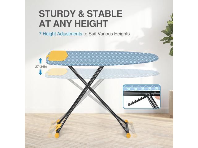 APEXCHASER Ironing Board with Iron Rest, Compact and Space Saver Iron Board, Extra Thick Cover, Height Adjustable, Wall Mount & Closet Hanger 13x43...