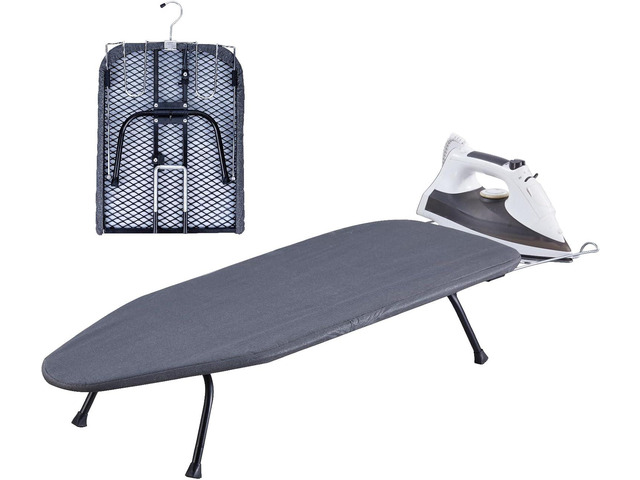OMUACHIP Foldable Table Top Ironing Board with Iron Rest, Portable Ironing Board Small with Heat Resistant Cotton Cover, Mini Iron Board for Small...