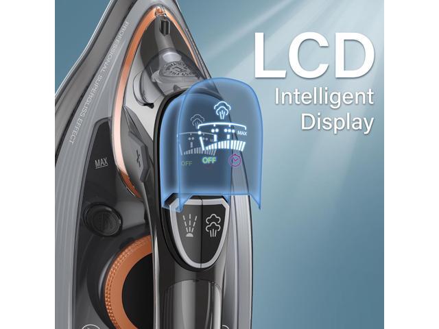 IRONDAY Steam Iron for Clothes with LCD Screen, 1700W Iron Non-Stick Ceramic Soleplate, Auto Shutoff, Self-Cleaning, Anti-Drip, Steam Burst, Spray...