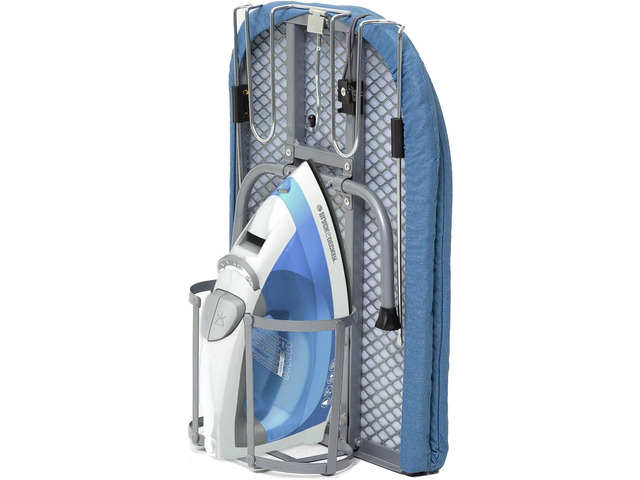 Metal Foldable Iron Board with Iron Holder, RAINHOL Small Ironing Board Tabletop with Heat Resistant Cover, 31x12 Mini Compact Ironing Table for...