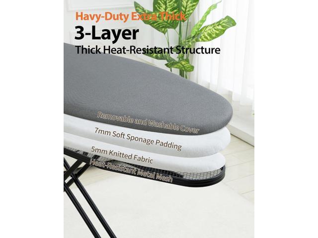 Full Size Ironing Board, Extra wide Foldable Iron Board, Heavy Duty Iron Rest, Height Adjustable & Space-Saving Folding Boards with Heat-Resistant...