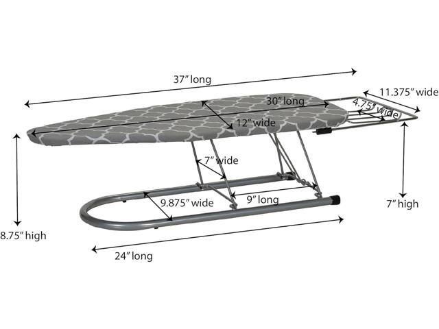 Household Essentials Tabletop Ironing Board with Iron Rest and Door Hanger Compact Folding Ironing Station for Dorm Rooms, Apartments, and Small...