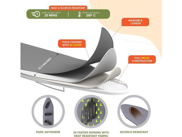 Xabitat Wall Mounted Ironing Board with Iron Holder, 36.2' X 12.2' Compact Mount Fold Down Iron Board for Small Spaces, Space Saving with Cotton...