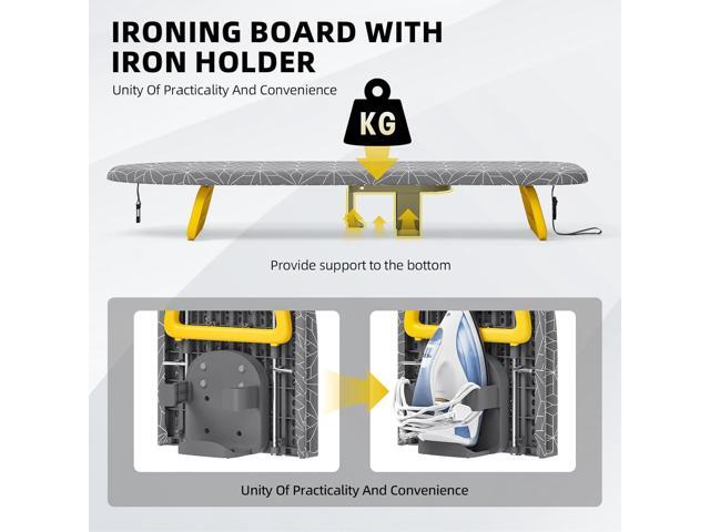 Small Ironing Board Tabletop, Foldable mini Ironing Board, Table top Ironing Boards Small, Compact Portable Ironing Boards with Iron Holder &...
