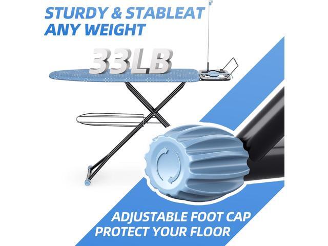 KINGBOARD Ironing Board, Compact Iron Board Full Size with Extra Thick Cover, 7 Adjustable Heights Stand with Hanger and Iron Rest, Large Heavy...