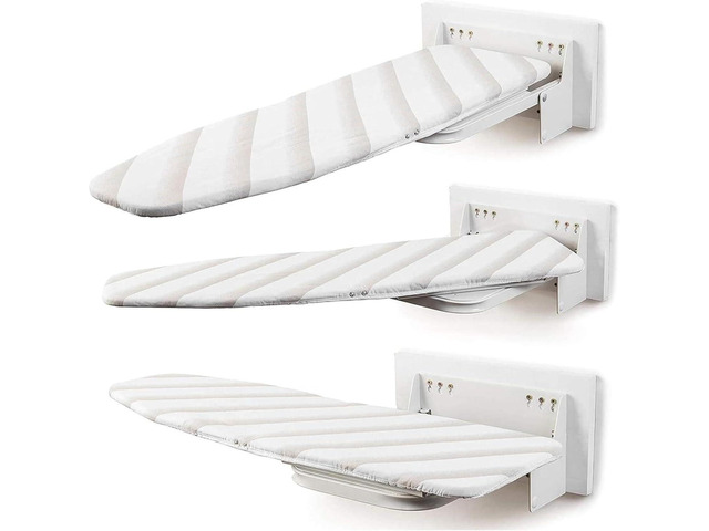 uyoyous Heavy Duty Wall Mounted Ironing Board 37x13 Inch, Foldable Space-Saving Ironing Holder with Heat Resistant Cover, Perfect for Small Spaces,...
