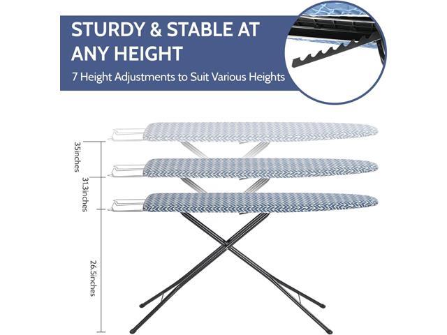 APEXCHASER Ironing Board Full Size, Iron Board with Ironrest, Lightweight Iron Table Stand Adjustable Height, Foldable Iron and Ironing Boards Set...