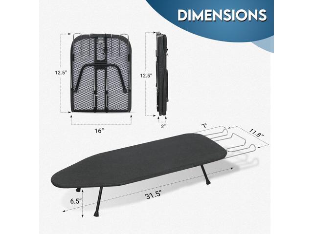 LOFTEY Small Tabletop Ironing Board, Foldable Compact Ironing Board with Iron Rest, Portable Mini Iron Boards with Heat Resistant Cover and 8mm...
