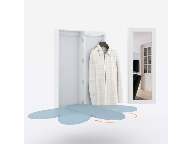 GLSCASA Slim 180° Swivel Ironing Board Cabinet with Magnetic Door, Foldable Wall Mount Ironing Board Cabinet with Storage, Wall Hanging Ironing...