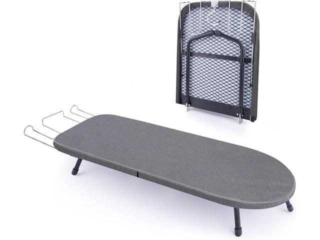 Tabletop Ironing Board with Iron Rest, Metal Mesh Panel Mini Ironing Board with Heat Resistant Cover, Portable Small Iron Board Foldable for Dorms,...