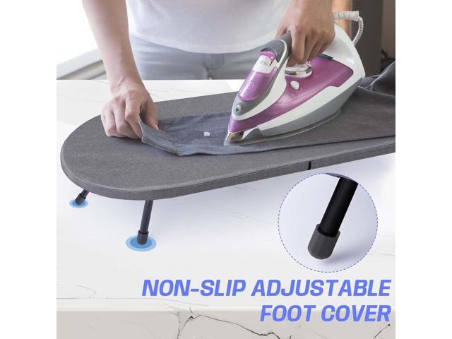 Tabletop Ironing Board with Iron Rest, Metal Mesh Panel Mini Ironing Board with Heat Resistant Cover, Portable Small Iron Board Foldable for Dorms,...