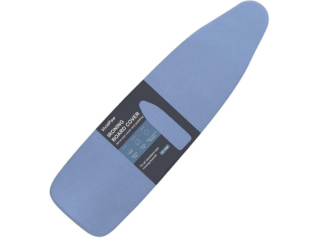 VividPaw Ironing Board Cover and Pad, Standard Size 15x54, Thick Padding, Elastic Edge, Silicone Coated, Resist Scorching, Adjustable Fastener,...