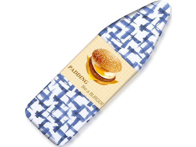 Ironing Board Cover and pad - 15 x 54 Thick Padding 4 Layers with 2' Elastic, Stain Resistant & Durable Scorch, 2 Click Buckles for Smooth.