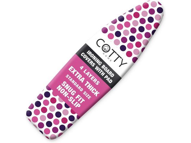 COTTY HOME Extra Thick Ironing Board Covers with Pad Standard Size 15x54, Heat Reflective Full Scorch Resistant Padding, Snug Fit Non-Slip Nose.
