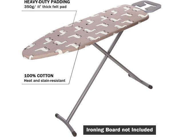 Ironing Board Cover and Pad Standard Size 15' x 54',3 Pairs of Hook and Loop Fastener Straps,Elastic Edges,Cotton Iron Board Cover with Scorch...