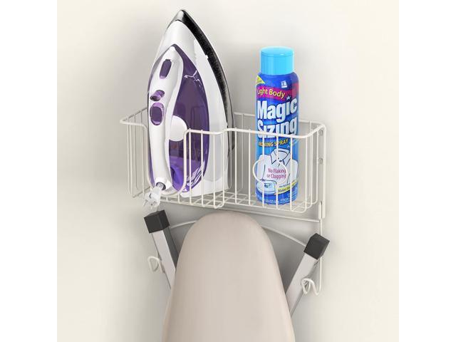 Simple Houseware Over-The-Door/Wall-Mount Ironing Board Holder, White