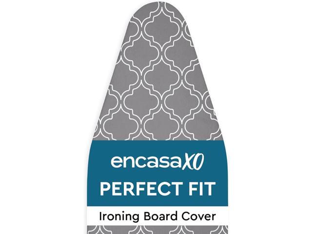 Encasa XO Ironing Board Cover and Pad 54'x18' - Thick 3mm Felt Padding, Drawstring Tightening & Lock, Easy Fit, Scorch & Stain Resistant, Fits.