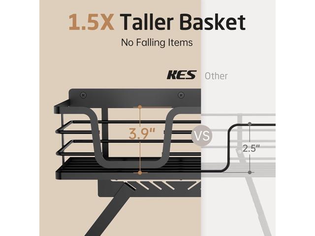 KES Ironing Board Hanger Wall Mount with 90lb High-Capacity, 3X Heavy Duty Ironing Board Holder with T & V Shaped Hooks, Extra Large Storage Basket,...