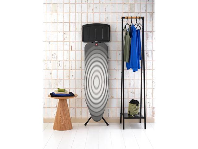 Brabantia Size B Ironing Board (49x15 in) 7 Height Options, Solid Steam Unit Rest Holder (Titan Oval) Non-Slip Feet, Anti-Collapse Child Locks