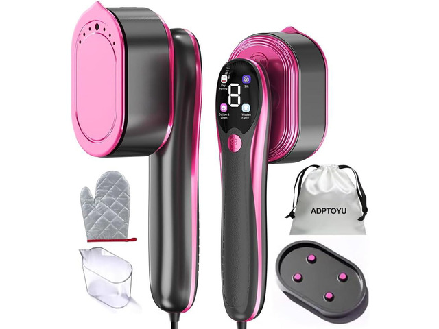 ADPTOYU 2-in-1 Steamer & Iron for Clothes, Portable Handheld Garment Steamer with LED Display, Large Ceramic Panel Travel Clothes Steamer Iron, 10s...