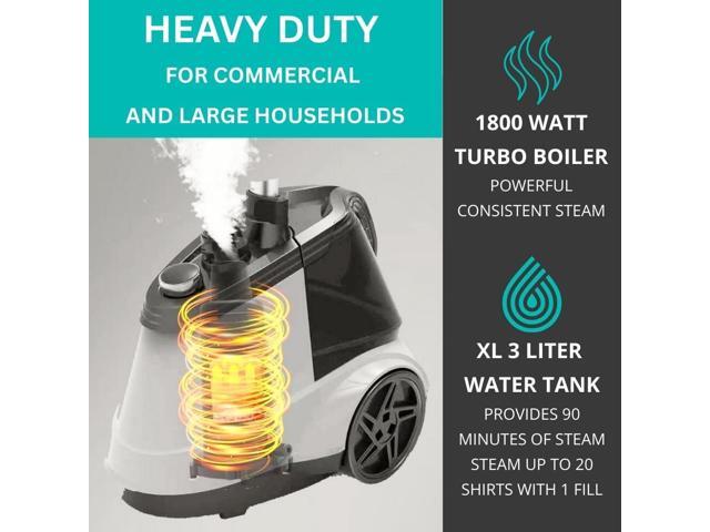 True & Tidy Heavy Duty Commercial Full Size Standing Garment Steamer for Clothes with Extra Large 2.9L (98 oz) Water Tank for 90+ mins of Steam...