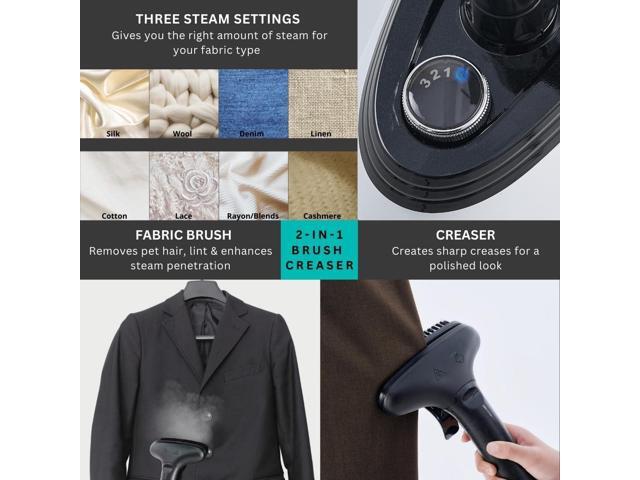 True & Tidy Heavy Duty Commercial Full Size Standing Garment Steamer for Clothes with Extra Large 2.9L (98 oz) Water Tank for 90+ mins of Steam...