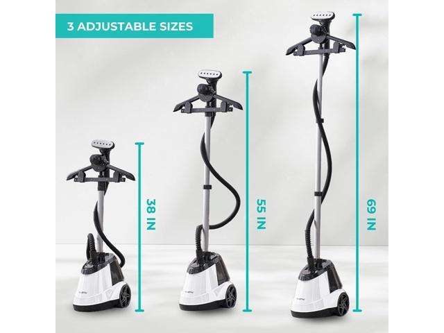 True & Tidy Heavy Duty Commercial Full Size Standing Garment Steamer for Clothes with Extra Large 2.9L (98 oz) Water Tank for 90+ mins of Steam...