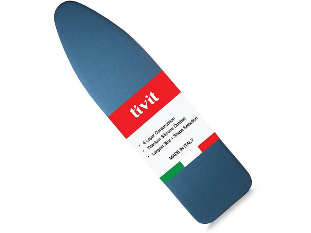 TIVIT Ironing Board Cover 18 x 49, Performance Grade Titanium Coated Pro Grip Pad & Covers - Superior Scorch & Stain Resistance, High Heat...
