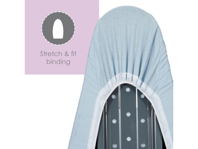 Ironing Board Cover and Pad (Light Solid Blue), 100% Cotton with Premium Polyester Padding by Seymour Home Products; Fits Full Size Board Stain...