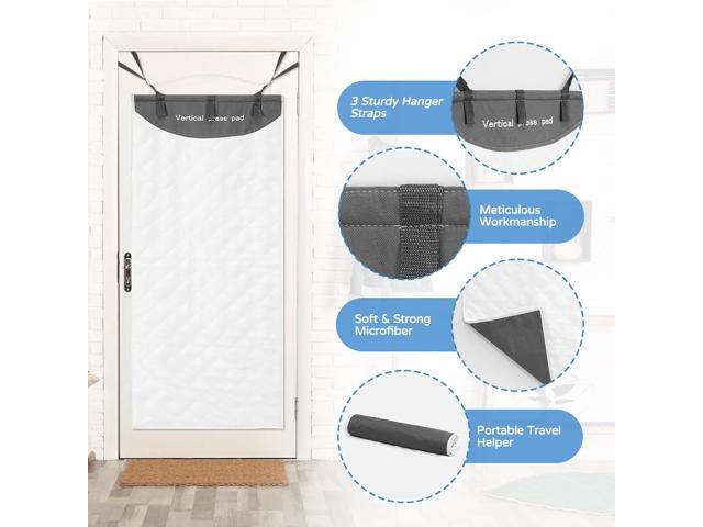 DSVENROLY Over The Door Press Pad, Vertical Mounted Clothes Steamer Shield with Protective Glove, Heatproof Mat for Handheld Garment Care Tools,...
