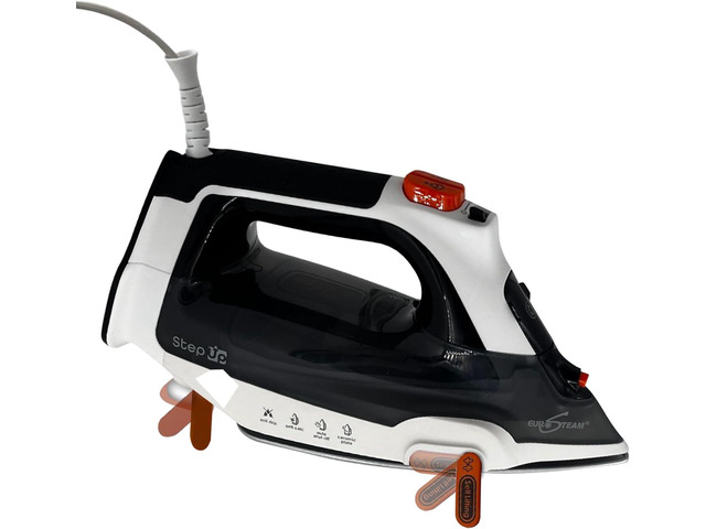 Eurosteam Step Up Iron - Self-Lifting Smart Iron with Ceramic Soleplate - Auto-Lift Safety & Smart Temp Technology for All Fabrics - Ironing...