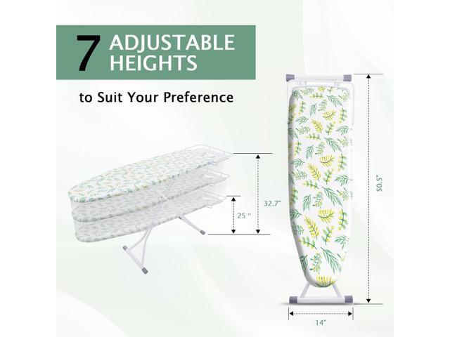 SheeChung Ironing Board 13'x43',Foldable Ironing Boards with Iron Rest,Compact Ironing Board for Small Space,Heat Resistant Cover,7 Adjustable...