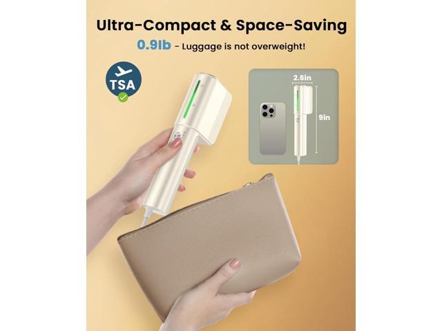 Jack Rose Travel Steamer For Clothes,110-230V,0.9Ib Light,9 * 2.6in Small Mini Travel Size,Steamer Iron 2 in 1,15s Heat-Up,Ceramic Heat Panel,For...