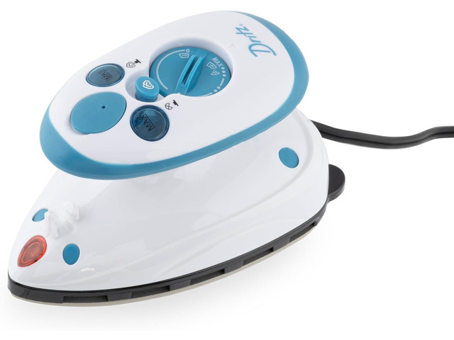 Dritz Mighty Travel Steam Iron: Mini Iron for Quilting, Crafts & Sewing, Compact Portable Travel Steamer for Home & On-the-Go Use