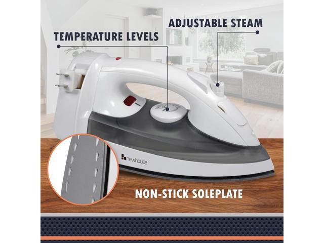 Newhouse 120V 1200-Watt Retractable Cord Steam and Spray Iron NHIR-001-R, Retractable Cord, Self-Cleaning, ETL Certified Home Essential