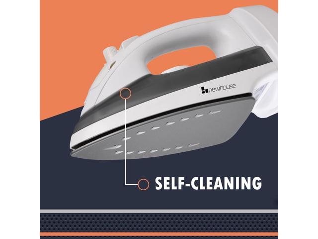 Newhouse 120V 1200-Watt Retractable Cord Steam and Spray Iron NHIR-001-R, Retractable Cord, Self-Cleaning, ETL Certified Home Essential
