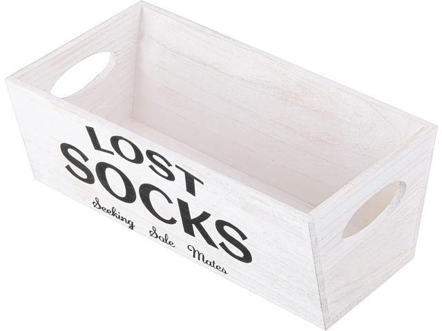 Blulu Lost Socks Basket Sign Farmhouse Laundry Room Decor and Accessories Lost Socks Bin Hanging Wall Storage Organization for Laundry Room.