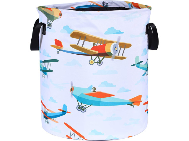 Funny Plane Laundry Basket Foldable Oxford Cloth Tote Bag Laundry Hamper Clothes Storage Bucket Organizer For Bathroom/Laundry Storage/Bedroom...