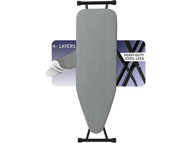Ironing Board 43' X 13', Metal Construction Iron Board with Extra Thick Heavy Duty Padded Cover, Stable Structure, Height Adjustable, Anti-Skid...