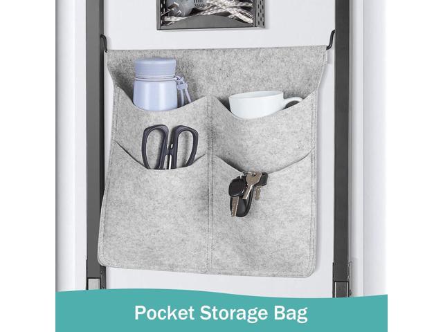 Over The Door Ironing Board 13x36 inches with Iron Holder and Pocket Storage Bag, Hanging Iron Board for Home Laundry Room, Black