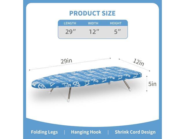Slieton Tabletop Ironing Board 12'x29' Portable Folding Ironing Board with Thick Felt Padding, Heat-Resistant Cover, Stainless Steel Legs, Compact...