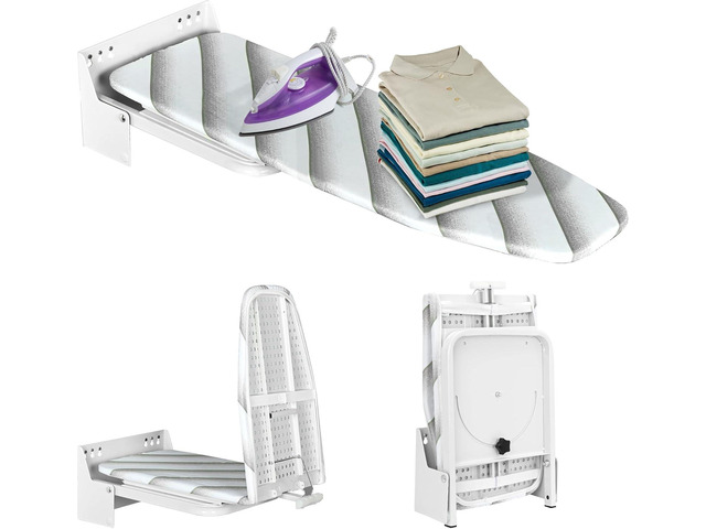 uyoyous Wall Mounted Ironing Board 37.4x11.8x7.3 inch Foldable Iron Board Wall Mount 180Â° Swivel Heavy Duty Ironing Boards with Heat Resistant...