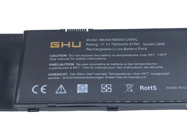 GHU New Laptop Battery 87 WH C565C for Dell Precision M6400 M6500 Series Fit Part# G102C F678F KR854 8M039 5K145 DW554 P267P 03M190 0KR854 GW337...