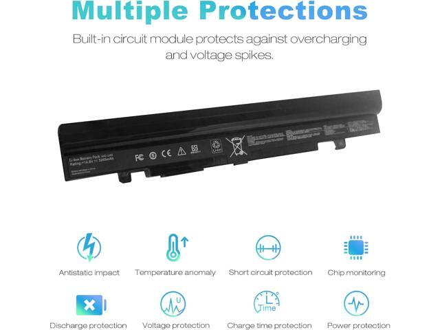 Futurebatt 5200mAh Battery for Asus U56 U46 U46E U46J U46S U56E U56J U56S Fits A32-U46, A42-U46