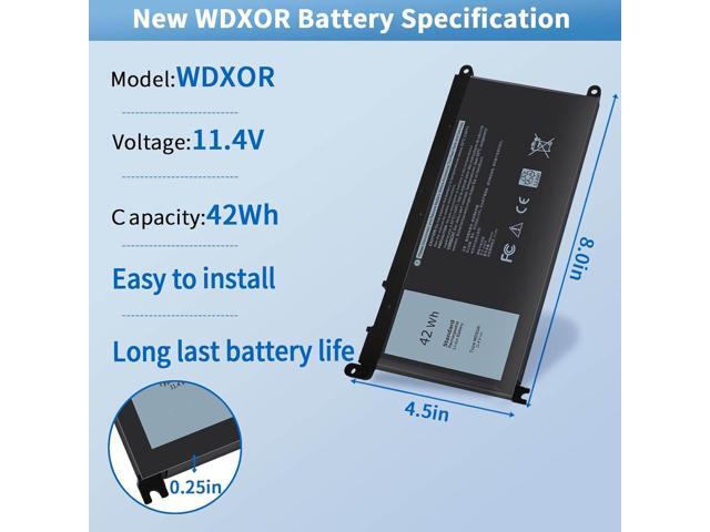 42Wh WDX0R Laptop Battery for Dell Inspiron 15 7579 7569 5578 5565 5567 5568 5570 5775 5579 7560 7570, 13 5378 5368 7375 7368 7378, 17 5765 5767...